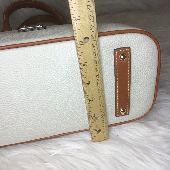 Dooney & Bourke pebble leather domed satchel in bone - Picture 5 of 12